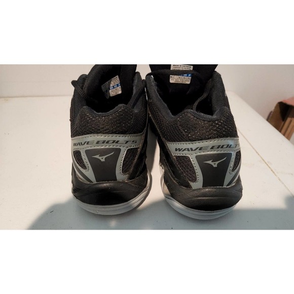 Mizuno Wave Bolt 5 Black Athletic Running Silver Lace Up Shoes Women’s Size 9.5 - Picture 3 of 5